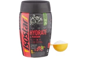 Isostar Hydrate & Perform Iso Drink - 400 g de poudre isotonique pour boisson - Poudre d'électrolyte pour soutenir la performance sportive - Canneberge (1x400g)