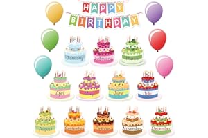 Mr. Pen - Lot de 20 tableaux d'affichage « Happy Birthday », décorations pour salle de classe et tableau d'anniversaire