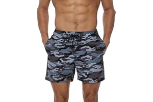 LEZUAN Costume da Bagno Uomo, Pantaloncini da Bagno Hawaii, Pantaloncini da Spiaggia Idrorepellente, Pantaloncini da Nuoto Leggeri con Tasche e Coulisse, Traspirante e Asciugatura Rapida per Vacanze al Mare
