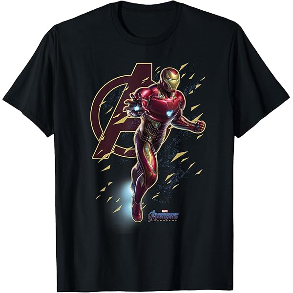 Maglietta Marvel Avengers Endgame Iron Man - Uomo Donna Unisex, Cotone, Design Ufficiale
