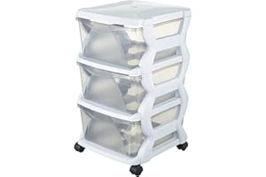 Bama 99002 Insieme Cassetti con Ruote, Bianco, 36 x 40 x 62 cm