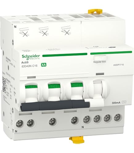 Schneider Electric Acti9 IDD40N - Disjoncteur Différentiel Tête De Groupe 3P+N C 32A 10kA 30mA AC