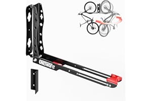 ONETWOFIT Swivel Bike Wall Mount Freely adjustable,Bike Hangers for Garage,Easy to Load and Unload, Bike Hanger Can Hold Up to 80lbs (Black-1PCS)