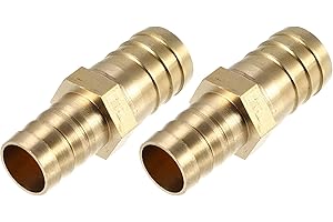 X AUTOHAUX 2 Pcs 19mm - 16mm Straight Shaped Barb Brass Hose Fitting Connector