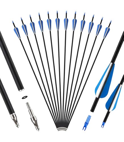 12Pcs Pandarus Icepoint ID3.2mm Gold Logo 40-Ton Carbon Arrow Shaft Spine350-1000 With Accessories For Competition - 18