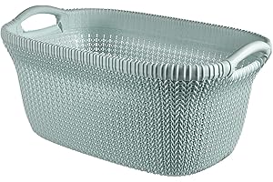 CURVER Panier à Linge en Plastique Bleu 40 litres
