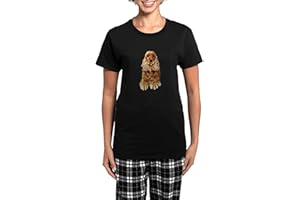 CafePress Cocker Spaniel Dog Women's Dark Pajamas Womens Novelty Cotton Pyjama Set, Comfortable PJ Sleepwear