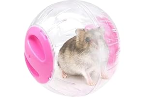 NeoStyle Hamster Exercise Ball, Transparent Hamster Sports Ball Running Hamster Wheel, Cage Accessories Guinea Pig Running Ball Toy (M (12.5cm), Pink)