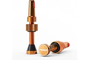 PMP Valvole Tubeless mtb Universali con strumento di rimozione core integrato | Base conica compatibile con mousse | Ghiera maggiorata per l'utilizzo senza attrezzi | Presta standard | 50 mm.