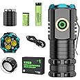 STAYOUNG Flashlight Rechargeable Torch Light - 20000 Lumens Flash Light Led flashlights Includes 9 PCS Accessories, USB Handheld Powerful Torches for Emergency, Camping, Hiking, Gift (Black)