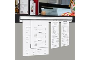 VIDACHARMY Portacomande Barra Porta Comande Ordinazioni, Barra Ordinazioni in Alluminio 30 cm, Autoadesivo a Clip in Alluminio per Ristorante, Organizer Appendi, Ordine, Biglietti, Scontrini, Cucina, Bar