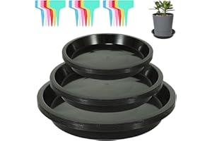 HXJDAM Podstawki na doniczki okrągłe, 18 sztuk, podstawki na rośliny, okrągłe, 14 cm + 18 cm + 21 cm, podstawki na kwiaty i rośliny, 18 sztuk etykiet na rośliny