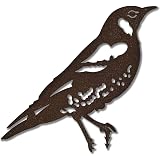 ARTTEC Gartenfigur Vogel Auf Spaten – Rost-Deko Aus Metall, Made In Germany