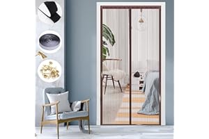 KZhanmy Zanzariera Magnetica per Porte,Tenda Anti-Zanzara Magnetica Chiusa Automatica,per Porta del Balcone e Porta del Patio.-Brown-A||80X200CM
