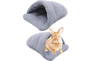ZISHAN Guinea Pig Bed and Hideaway - Soft Cage for Small Animals, Hamsters, Bunny Rabbits, Kittens - Gray