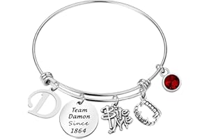 MY PET ELEPHANT CENWA Team Salvatore/Damon/Stefan Since 1864 - Braccialetto con denti vampiri, idea regalo per ragazze vampiri