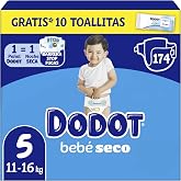 Dodot Baby-Dry Diapers, Size 5 (11-16 kg), 174 Nappies + 1 Pack of 10 Aqua | Up to 100% Leak Free at Night, Includes 10 Bonus