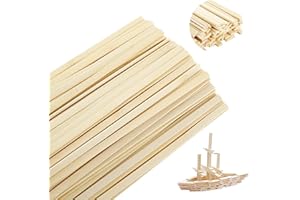 BSTDAYEVER Listones de Madera 150pcs Palos de Madera Ecológico Palos Madera Manualidades Seguro Palos Cuadrados de Madera Reutilizable 30x0.9x0.3cm para Manualidades Bricolaje Proyectos de Arte y Escuela