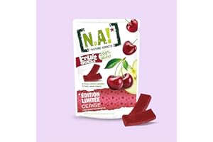 N.A! Nature Addicts - Sachet de Fruit Sticks Cerise 40g - 100% Issu de Fruits - Sans Sucres Ajoutés, Sans Édulcorants ni Conservateurs - Sachet Refermable à Emmener Partout - Lot