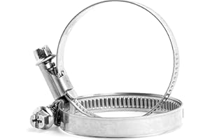 SCREWS CITY 60mm - 80mm (Pack of 4) W2 Stainless Steel Strong Worm Drive Hose Clip Adjustable Hose Clamp Ducting Clamp for Flexible Hose Pipe Like Jubilee X06AB