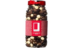 Rita Farhi Milk, Dark and White Chocolate Covered Raisins in a Gift Jar - Chocolate Gift - 870 grams - New Palm Oil Free Recipe