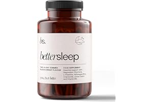 Bettersups, Sleep Gummies, High Strength Melatonin Alternative, Blackcurrant Flavour. Essential Ingredients for Sleep Support, Relaxation. Magnesium Glycinate, L-Theanine, Ashwagandha, 60.
