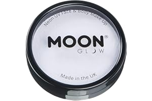 Moon Glow Pro Intensiv Neon-UV-Gesichts- und Körperbemalung in Kuchentöpfen, professionelles wasserbasiertes Gesichtsbemalungs-Make-up für Erwachsene und Kinder, 36 g (weiß)