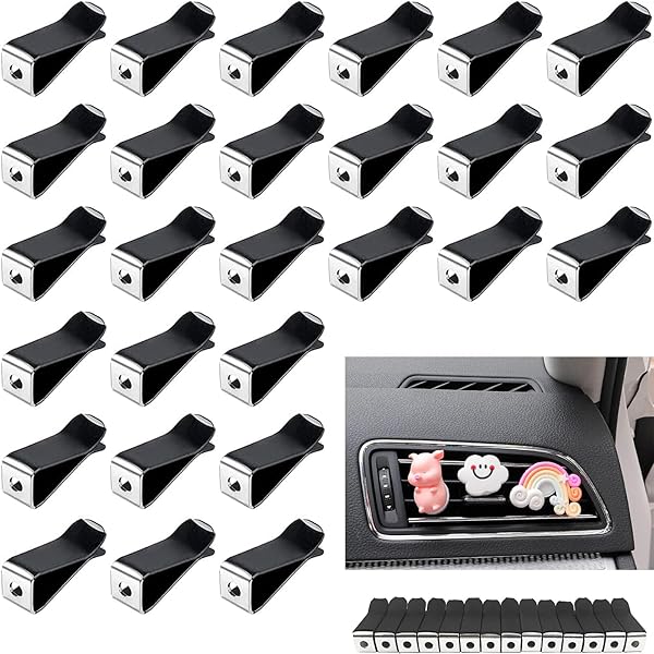 30 Clips Pour Grilles D'Aération De Voiture - Noir - Accessoire Déco Intérieur Auto, Bureau, Maison