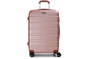 CALDARIUS Suitcase Medium Size Hard Shell | Lightweight | 3 Digit Combination Lock | 4 Large Dual Spinner Wheels | Telescopic Handle | Medium 24" Hold Check in Luggage | (Medium 24'', Rose)