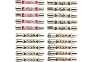 KONAMO 20 x Fuses Mixed Household Electrical Ceramic Domestic Mains Plug Fuses 3A 5A 10A 13A Fuses by ZARB (20)