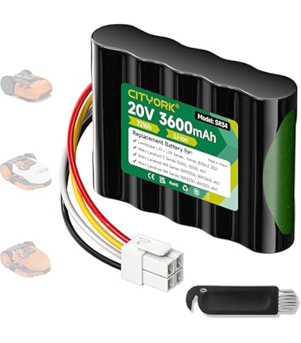 20V 3000mAh 50032774 WA3230 WA3231 Batterie pour Landroid S300, S 390m2, S Basic, S300i, S450i, S500i, S700i, WR100SI, WR101SI, WR102SI, WR103SI