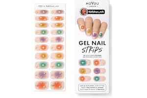 MOYOU LONDON Semi Cured Gel Nail Strips, 20 Pc. Gel Wraps for Nails, Get 1 Free UV Lamp when you Get 3 or More, Easy Apply & Remove for Salon-Quality Manicure -jellybayn_nails 02