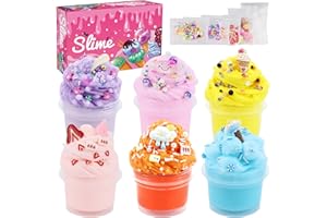 MJUTHY Schleim Kit Kinder - Eiscreme Slime Set Zum Selbermachen, Slimy Butter Cloud Fluffy Schleim Schaumstoffkugeln Slime Kit für Mädchen & Jungen Party Geschenk Geburtstag Weihnachten Mit 8 Zubehörpaketen