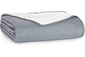 Caritex Copriletto Trapuntato Santorini per Letto Singolo, in Microfibra, Bicolore e Reversibile - Trapuntino Ideale per la Primavera e Autunno - 160x260 cm M608 [Grigio Scuro - Grigio Chiaro]