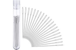 BITEFU - 40 aghi da cucito smussati in acciaio inossidabile, grandi aghi da maglia, ideali per punto croce, cucito, ricami