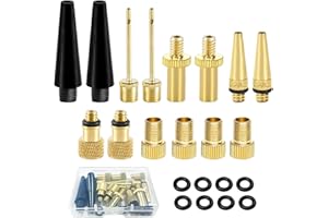 BANTI Adaptateur de Pompe à Vélo Embout Pompe Velo Kit de Adaptateur de Valve Vélo en Cuivre pour DV AV SV Vélo Pompe Compresseurs Pompes Ballon (24 pièces)