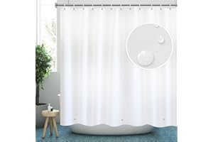 ‎YISURE YISURE Duschvorhang Weiß PEVA Plastic Kunststoff, Weiß Duschvorhang mit Magnet Saum, Breite 180 x Höhe 200cm