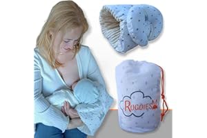 RUGUIES Cuscino Allattamento Ergonomico Cuscino Antireflusso 45° | Massimo Comfort per Mamma e Neonato | 100% Cotone Oeko-Tex | Portatile con Borsa da Viaggio