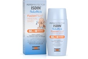 ISDIN Fotoprotector Fusion Fluid Mineral Baby SPF50 (50ml) | 100% mineral sunscreen specially formulated for children and babies' fragile skin
