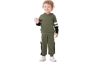 Volunboy Completo Bambino 2 Pezzi Felpa con Cappuccio + Pantaloni Color Blocking Autunno Inverno