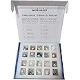 Rocksmins Set of 20 Handpicked Rocks & Minerals Specimens in a Storage Tray which is in a Beautiful Colour Box (10 Rocks + 10 Minerals) Rock and Mineral for School Education Rock Mineral Science Kit