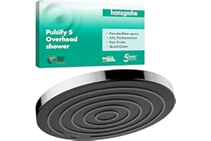 hansgrohe Pulsify S - Kopfbrause, runde Duschbrause (260 mm), Regendusche mit 1 Strahlart für Wand- oder Deckenmontage, Brausekopf mit Antikalk-Funktion, Chrom, 24140000