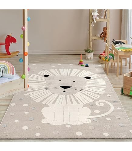 Tappeto Per Bimbi DOTS Con Pois - Rotondo, Morbido, Perfetto Per Cameretta (rosa, Ø150 Cm)