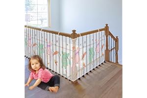 YIOMXHI Siatka ochronna dla dzieci, na balkon, balustrada schodów, 300 x 78 wys. cm, trwała, urocza siatka na schody, siatka ochronna na schody, siatka ochronna dla dzieci, zwierząt domowych, królików, biała