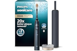 ‎PHILIPS Philips Sonicare DiamondClean Prestige 9900 – Elektrische Zahnbürste mit SenseIQ, A3 Premium-All-in-One-Bürstenkopf und Ladeetui in Mitternachtsblau (Modell HX9992/12)