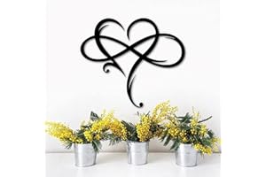 LQQSD Infinity Heart Metal Wall Decor,Unique Infinity Heart Wall Decor Metal Wall Art Love Wall Sign,Wall Sculpture Metal Artwork Outdoor Garden Wedding Decoration