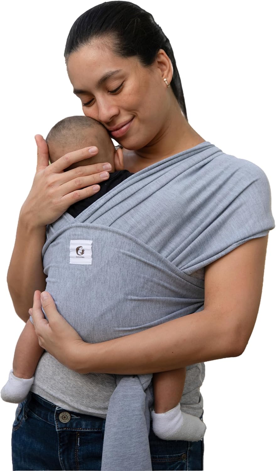 ELDOMA Baby Wrap Carrier - Lightweight, Breathable Baby Sling, Hands Free Baby Carrier Sling, Baby Carriers for Newborn, Infant (Classic Grey)
