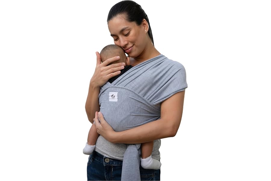 ELDOMA Baby Wrap Carrier - Lightweight, Breathable Baby Sling, Hands Free Baby Carrier Sling, Baby Carriers for Newborn, Infant (Classic Grey)