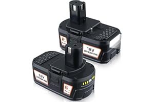 2Pack 5.5Ah P108 18V Lithium Replacement for Ryobi Battery 18V with LED Indicators,Compatible with Ryobi One Battery P108 RB18L15 RB18L50 (PDstation)