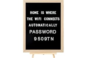 C CRYSTAL LEMON Large Letter Board, Pre-cut Letters Numbers & Symbols, Felt Letter Board, 30x40 cm, Changeable Wooden Message Board Sign, Wood Frame, Wall Mount, with Display Stand (Black)